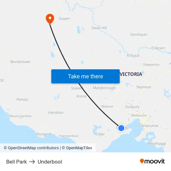 Bell Park to Underbool map