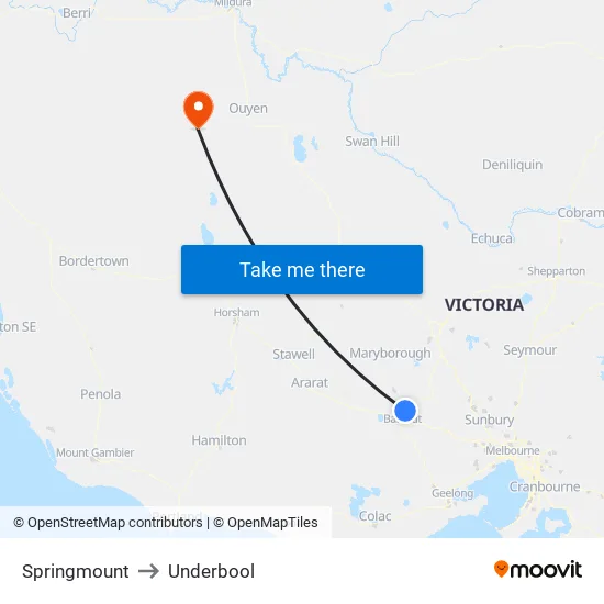 Springmount to Underbool map