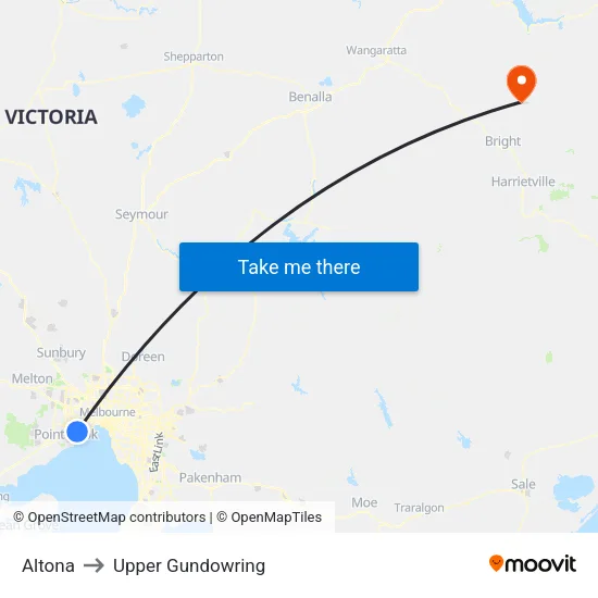 Altona to Upper Gundowring map
