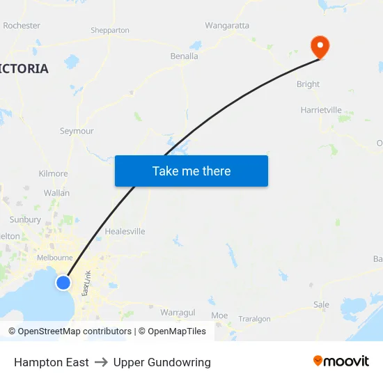 Hampton East to Upper Gundowring map