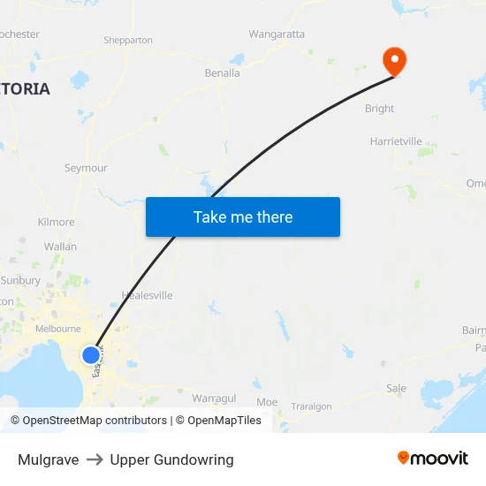 Mulgrave to Upper Gundowring map