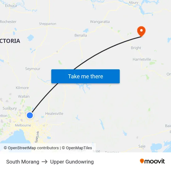 South Morang to Upper Gundowring map