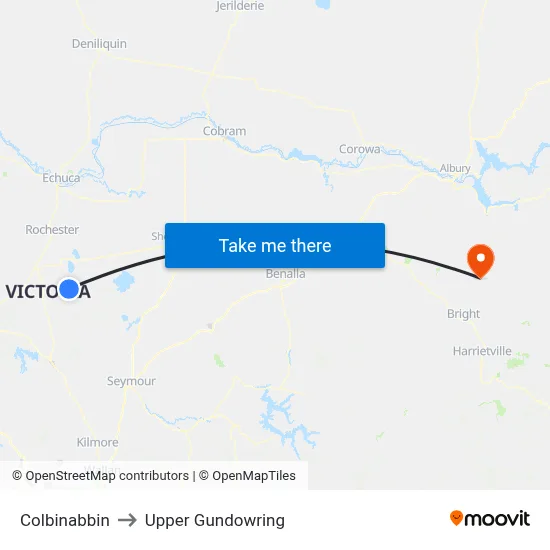 Colbinabbin to Upper Gundowring map