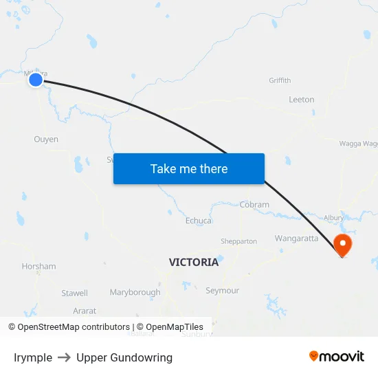 Irymple to Upper Gundowring map