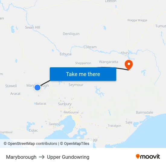 Maryborough to Upper Gundowring map