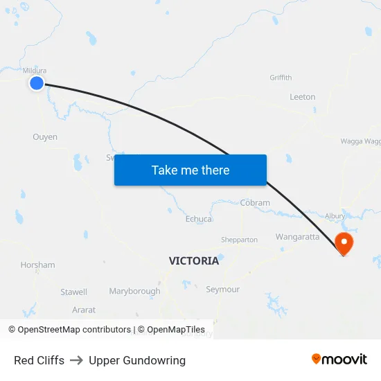 Red Cliffs to Upper Gundowring map