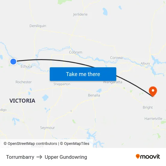 Torrumbarry to Upper Gundowring map