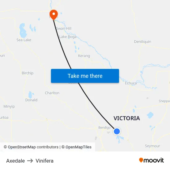 Axedale to Vinifera map