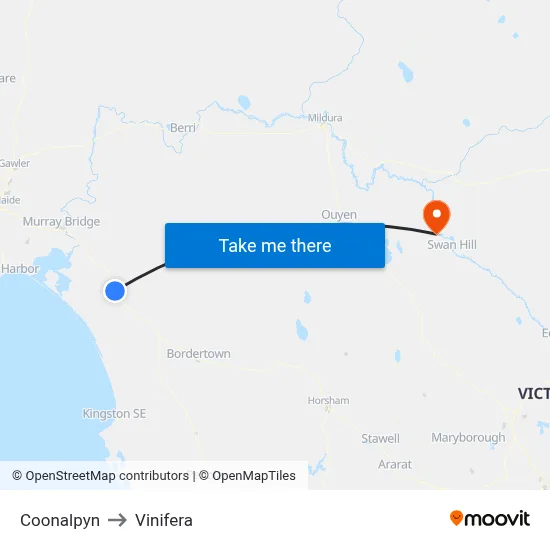 Coonalpyn to Vinifera map