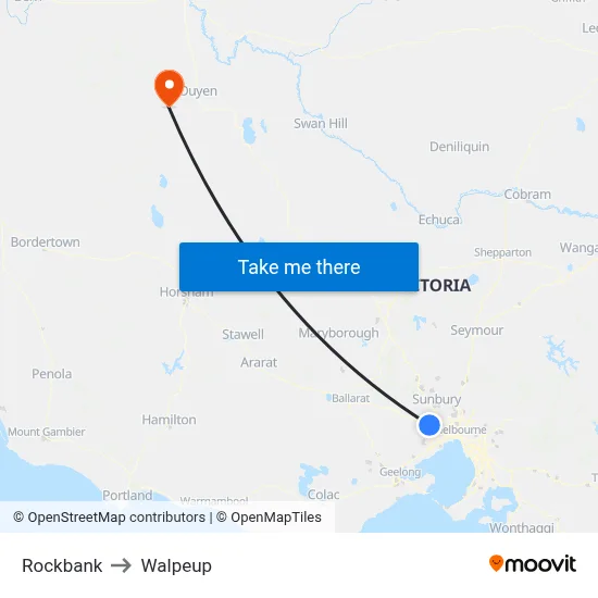 Rockbank to Walpeup map