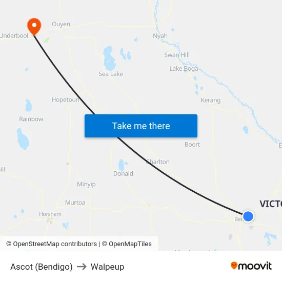 Ascot (Bendigo) to Walpeup map