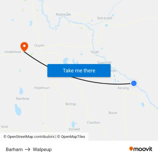 Barham to Walpeup map