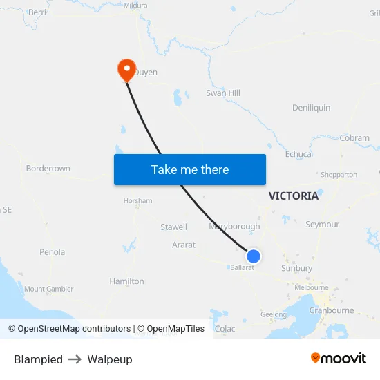 Blampied to Walpeup map