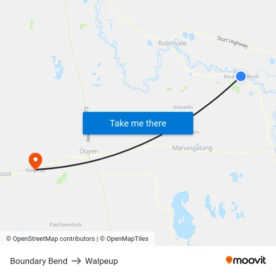 Boundary Bend to Walpeup map
