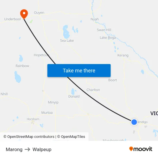 Marong to Walpeup map