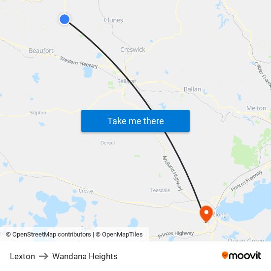 Lexton to Wandana Heights map