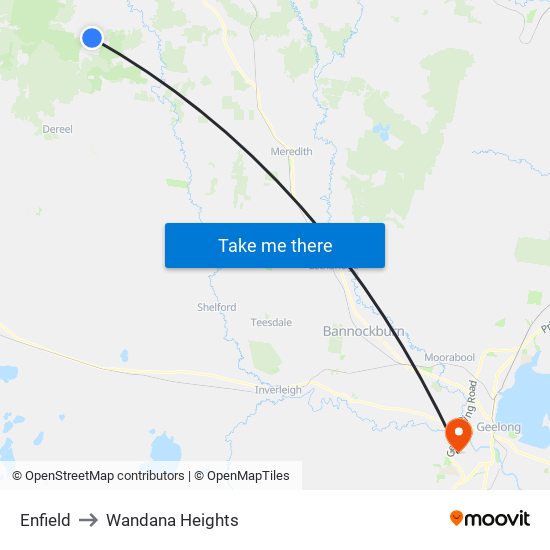 Enfield to Wandana Heights map