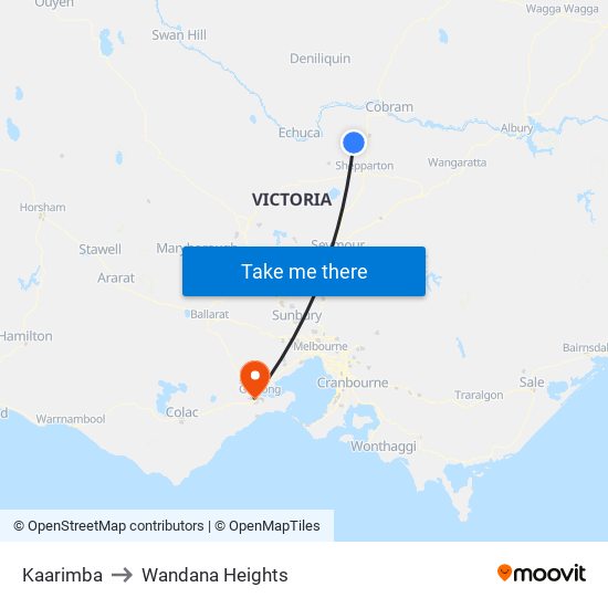 Kaarimba to Wandana Heights map