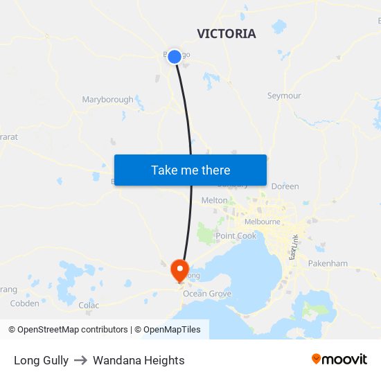 Long Gully to Wandana Heights map