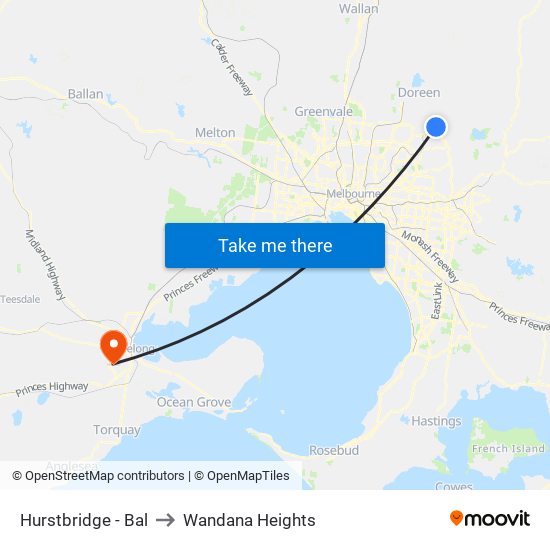 Hurstbridge - Bal to Wandana Heights map