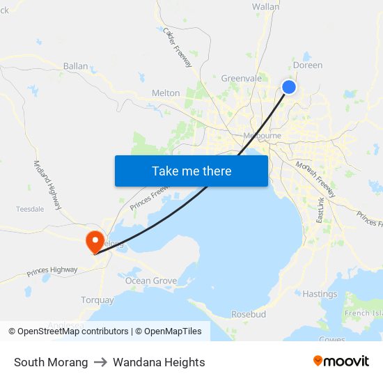 South Morang to Wandana Heights map