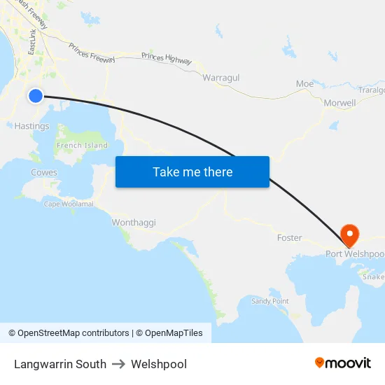 Langwarrin South to Welshpool map