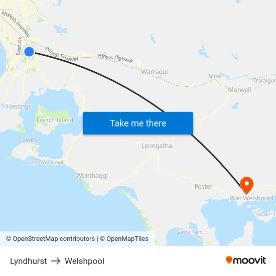 Lyndhurst to Welshpool map