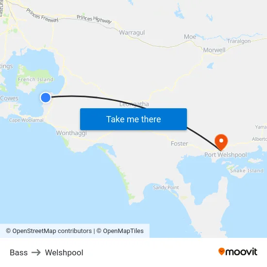 Bass to Welshpool map