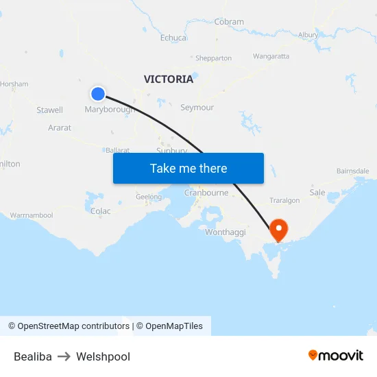 Bealiba to Welshpool map