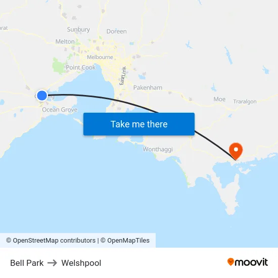 Bell Park to Welshpool map