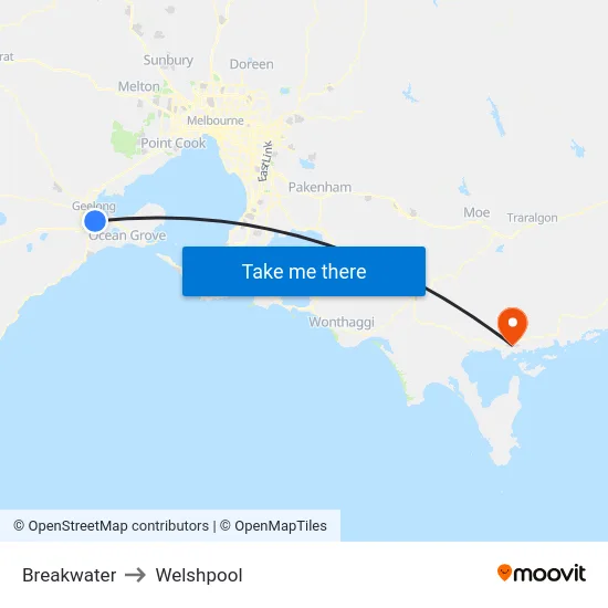 Breakwater to Welshpool map