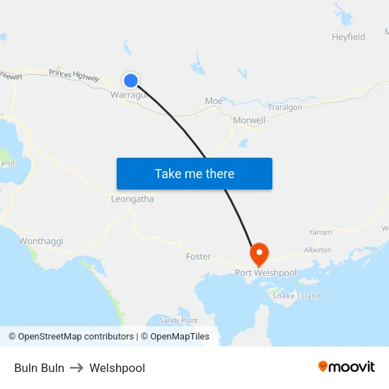 Buln Buln to Welshpool map