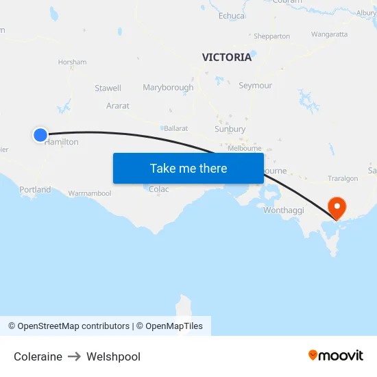 Coleraine to Welshpool map