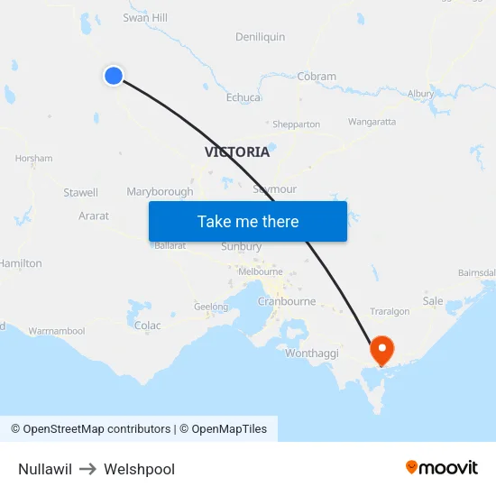 Nullawil to Welshpool map