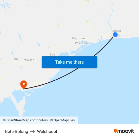 Bete Bolong to Welshpool map