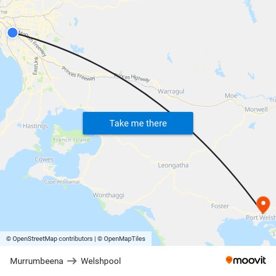 Murrumbeena to Welshpool map