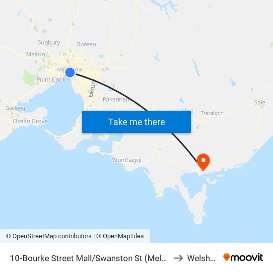 10-Bourke Street Mall/Swanston St (Melbourne City) to Welshpool map