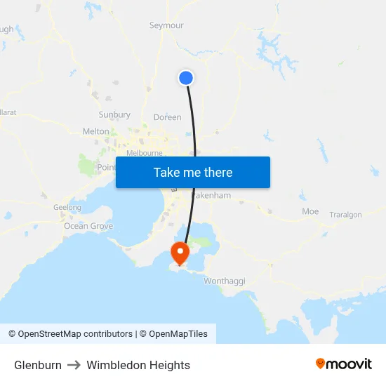 Glenburn to Wimbledon Heights map