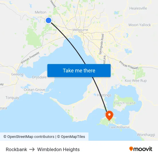 Rockbank to Wimbledon Heights map