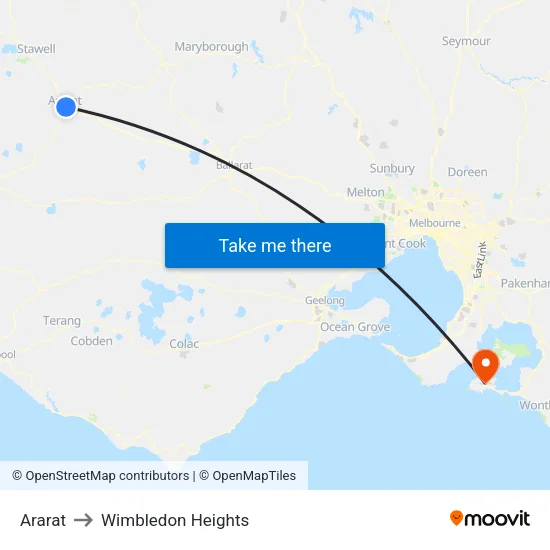 Ararat to Wimbledon Heights map