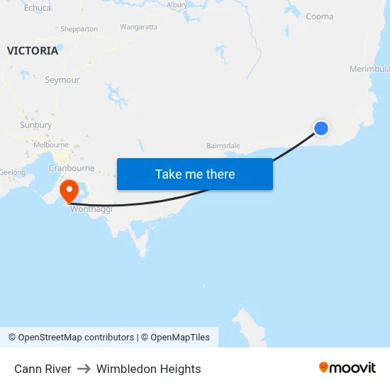 Cann River to Wimbledon Heights map