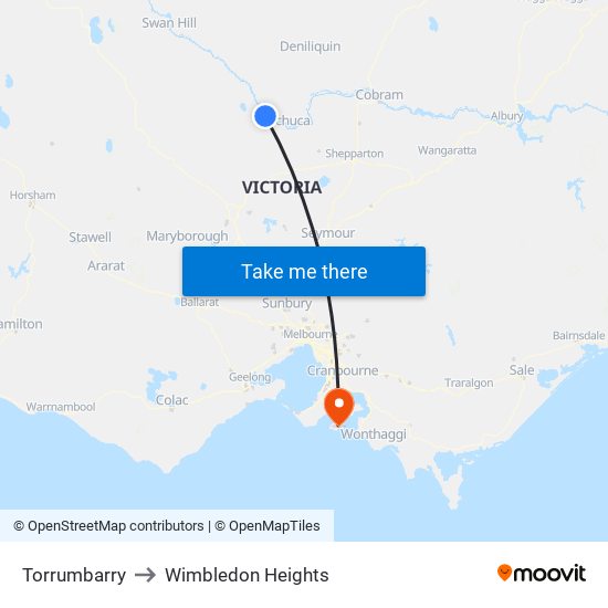 Torrumbarry to Wimbledon Heights map