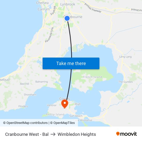 Cranbourne West - Bal to Wimbledon Heights map