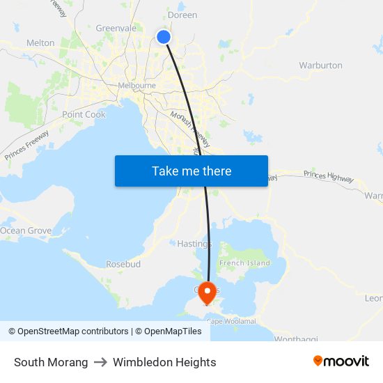 South Morang to Wimbledon Heights map