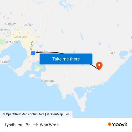 Lyndhurst - Bal to Won Wron map