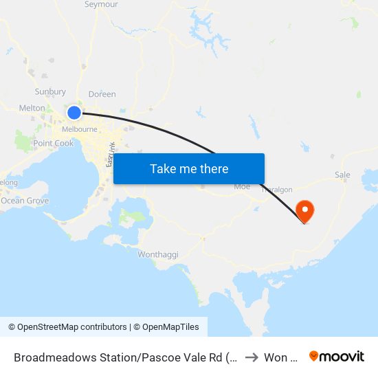 Broadmeadows Station/Pascoe Vale Rd (Broadmeadows) to Won Wron map