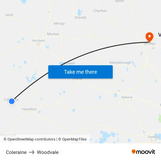 Coleraine to Woodvale map