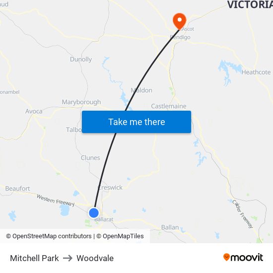 Mitchell Park to Woodvale map