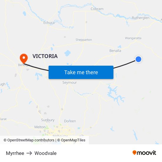 Myrrhee to Woodvale map