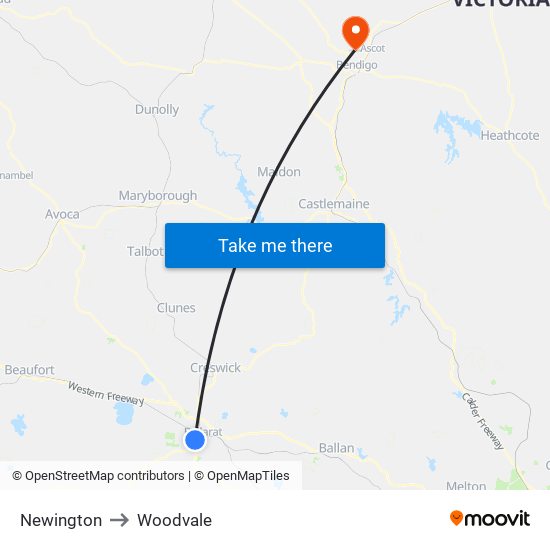 Newington to Woodvale map